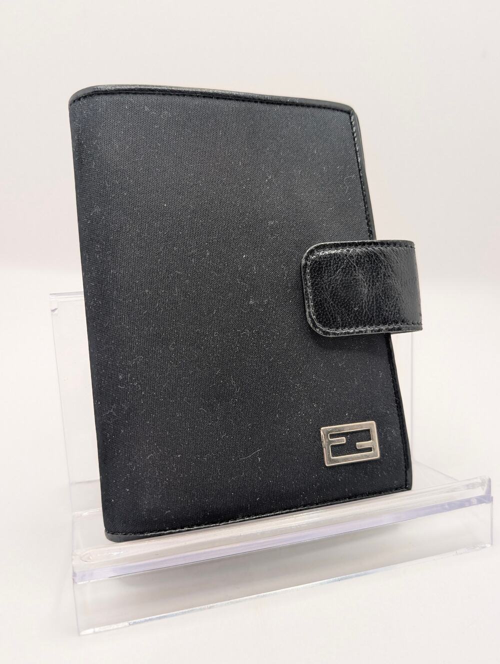 Authentic Fendi Black Nylon FF Logo Full Inclusion Agenda Organizer Cover w/ Box